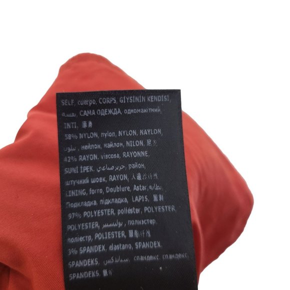 Bebe Womens 4 Red Floral Lace High Rise Sheer Wide Leg Trouser Pants Pockets - Picture 8 of 10